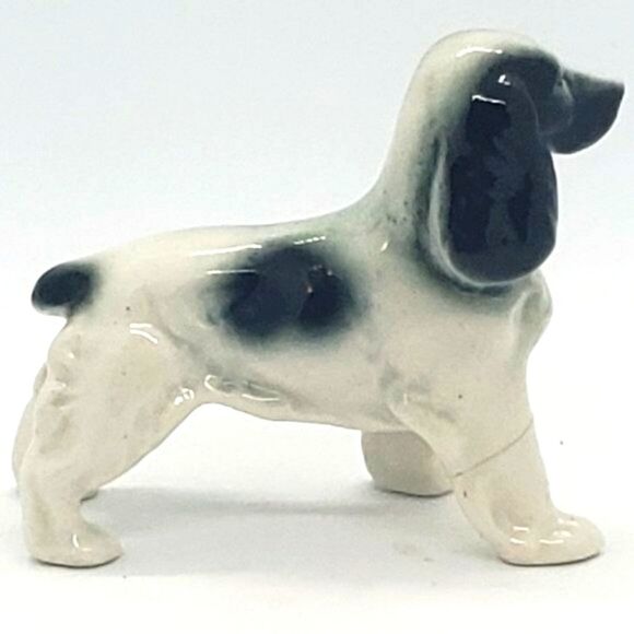Black White Vintage American Cocker Spaniel Porcelain Figurine AS IS - Picture 7 of 12